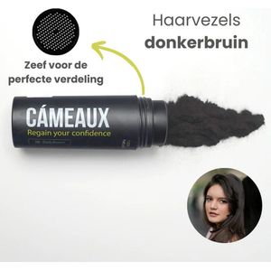 Cámeaux haarvezels® Donkerbruin haarpoeder – Voller en Dikker Haar – 100% natuurlijk – Voor mannen én vrouwen