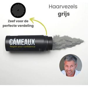 Cámeaux haarvezels® Grijs haarpoeder – Voller en Dikker Haar – 100% natuurlijk – Voor mannen én vrouwen