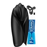 Nappex Pocket Pussy – Vibrator Sex Toys voor Mannen – Masturbator voor Man – Seksspeeltjes voor Heren & Koppels – Erotiek – Electrische Vibrators – Automatisch Vibrerende Kunstvagina Toy – Masturbators inclusief Opbergtas, Durex Glijmiddel & Cockring