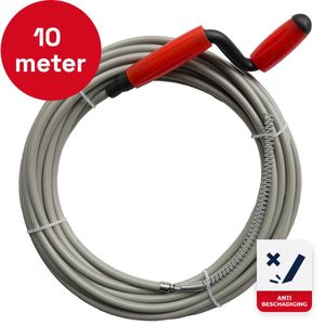 McDevens Ontstoppingsveer 10 meter / 7,6mm – met coating – rioolveer 10m – rioolontstopper – rioolreinigersveer – Afvoerontstopper - ontstopper – Gootsteenontstopper