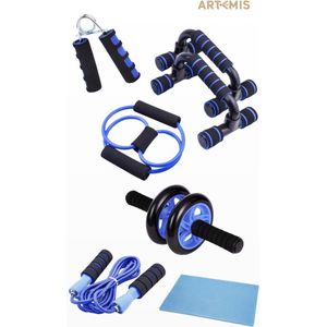 Hometrainer Fitness Set – Set van 6 – Thuis fitness – Fitness Home Trainer - Workout - Thuis Sporten - Sportset voor huis – Blauw