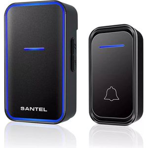 Santel - Draadloze Deurbel -  Draadloos - Deur Bel - Deurbellen - Wireless doorbell Waterdicht IP44 - Met Ontvanger - Zwart