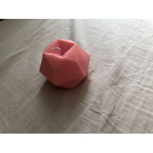 Crystal Kaars - Diamanten kaarsvorm -roze- vegan - handgemaakt -Soja