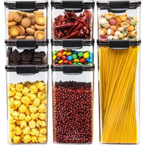 Voorraadpotten – Set Van 8 Stuks – Meal Prep Bakjes - Vershoudbakjes - Opbergbak - Voorraadbussen – Bewaardozen – Luchtdicht – BPA-Vrij