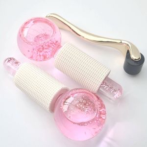 Ice Globes + Dermaroller Set met Cadeaubox – IJsroller & Microneedling voor Gezichtsverzorging, Lymfedrainage & Frisse Glow