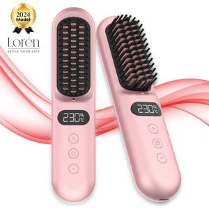Draadloze Stijlborstel - Roze - 2024 Model - Elektrische Haarborstel - 230 Graden - Oplaadbaar