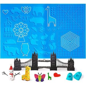 Fits4Kids® 3D Pen Tekenmat XXL - Knutselen Meisjes en Jongens - Starterspakket - Sjablonen - Vullingen - Navullingen - Blauw