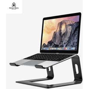 Alman - Laptopstandaard - Universeel 10 tot 17 inch - Aluminium - Zwart - Alle laptops- Ergonomisch - Apple Macbook Pro/ iPad / Asus / Hp / ACER / Microsoft / Lenovo / Windows Surface