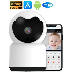 Full HD 1080p Wifi Babyfoon Pro - Baby - Beveiligingscamera - Babyfoon met Camera - Geluid en Bewegingsdetectie - Huisdiercamera
