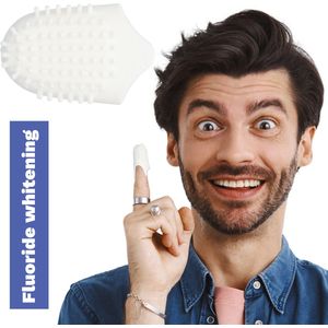 The Gumies ® Fluor Whitening – Vingertandenborstel – Te gebruiken zonder water of tandpasta – Maat Small ( jongeren en vrouwen ) – Tot 100 beurten – Zachte Tandenborstel voor Gevoelige Tanden- MADE IN EUROPE