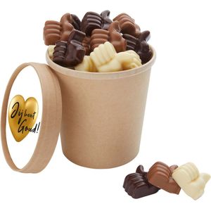 Chocolade Duimpjes Bio Snoepbeker XXL [JIJ BENT GOUD WAARD] Cadeau - Geschenk