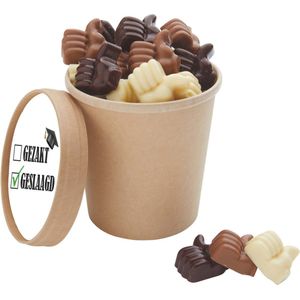 Geslaagd - Chocolade Duimpjes Bio Snoepbeker XXL - Cadeau - Geschenk