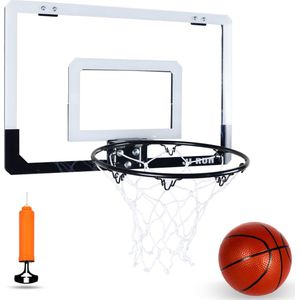Mini Basketbalset - Mini Hoop - Basketbalbord - Basketbal + Basketbalring + Balpomp - Voor op de deur