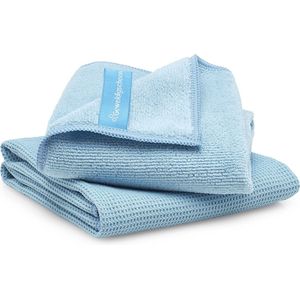 GeweldigSchoon - Raamdoekenset - Blauw - Microvezel - 2 Stuks