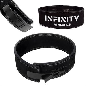 INFINITY ATHLETICS Lifting Belt - Lever Belt - Powerlift Riem - Krachttraining - Fitness - Rug Bescherming - Zwart - Maat S - 10MM