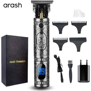 arash® Tondeuse Mannen - 2025 Nieuwste Model - Tondeuse - Draadloze Haartrimmer - tondeuse mannen - Geschikt Voor Hoofdhaar/Baardhaar - Trimmer Draadloos - Scheerapparaat - Grijs- Inclusief Oplaadblok en 5 Opzetstukjes