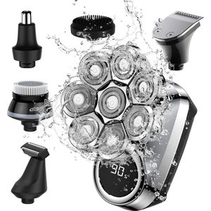 arash® 6-in-1 Scheerapparaat voor heren - geüpgraded scheermes - waterdicht - nat/droog scheerapparaat - baardverzorgingsset voor mannen - draadloos - oplaadbaar elektrisch scheerapparaat - Inclusief Oplaadblok