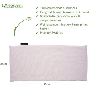 Lente aanbieding! Långsam- XXL Pittenkussen met tarwe - Extra groot- Warmtekussen-Pittenzak - Wasbare hoes. Duurzaam gemaakt - gerecyclede materialen- Verzwaringskussen - Magnetron - Vriezer. Taupe