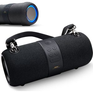 Remax - Bluetooth Speaker - Draadloos- Smart Speaker - Krachtige speaker - Dynamische RGB Verlichting - Spat Waterdicht - Surround Sound - 60 uur Standby - Zwart