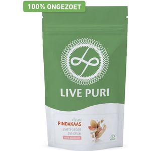 Live Puri Vegan Pindakaas Ongezoet Eiwitpoeder | Suikervrij en zonder (kunstmatige) zoetstoffen | Plantaardige eiwitshake uit gele spliterwten | Licht verteerbaar | Premium erwteiwitisolaat | Lost perfect op zonder zanderig mondgevoel