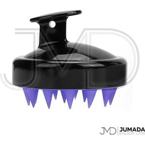 Haarborstel - Massageborstel - Anti roos - Haargroei - Rond - Siliconen - Zwart/Paars