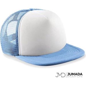 Jumada's Truckers Cap (Junior) - Pet - Halve Mesh - Polyester - Petten - Lichtblauw/Wit