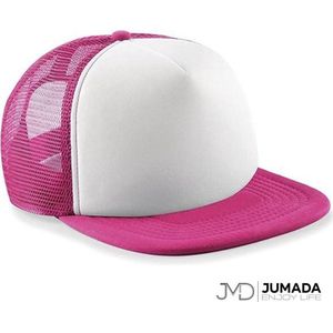 Jumada's Truckers Cap (Junior) - Pet - Halve Mesh - Polyester - Petten - Roze/Wit