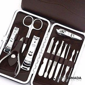 Jumada's Manicureset & Pedicureset - Manicure & Pedicure - Verzorgingsset Nagels - 12 delig - Met Lederen Etui