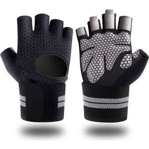 Jumada's Fitness Gloves - Sporthandschoenen - Fitness Handschoenen - Gewichthefhandschoenen - Fit Sport - Maat M - Zwart/Grijs