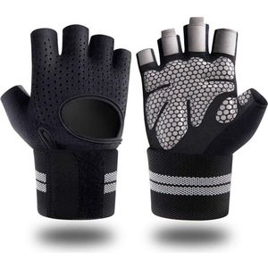 Jumada's Fitness Gloves - Sporthandschoenen - Fitness Handschoenen - Gewichthefhandschoenen - Fit Sport - Maat L - Zwart/Grijs