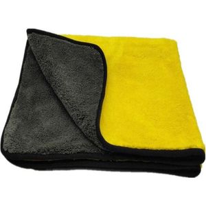 Jumada's - 2X Microvezeldoek - Auto Droogdoek - Schoonmaakdoek - Absorberende Doek - Geel/Donkergrijs - 60 x 40 cm - Set van 2