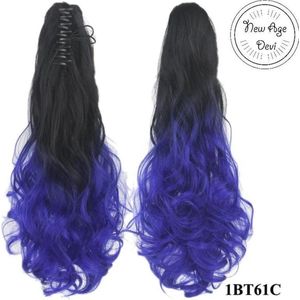 Jumada's - ""Kleur 1BT61C Wavy Clip-on Hairpiece - Funkyhair NewAgeDevi: Verleng je Ponytail met Hair Extensions