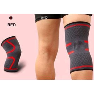 Jumada's maat Large Kniebandage - Anti-Slip Strip, Bescherming tegen Blessures, Hulp bij Sporten met deze rode bandage - Maat L