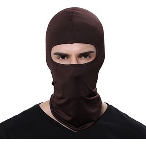 Jumada's Bruine Unisex Balaclava Bivakmuts - Bruin/One Size - Skien/Snowboarden/Motorrijden/Wielrennen/Schaatsen - Nekwarmer/Gezichtsmasker