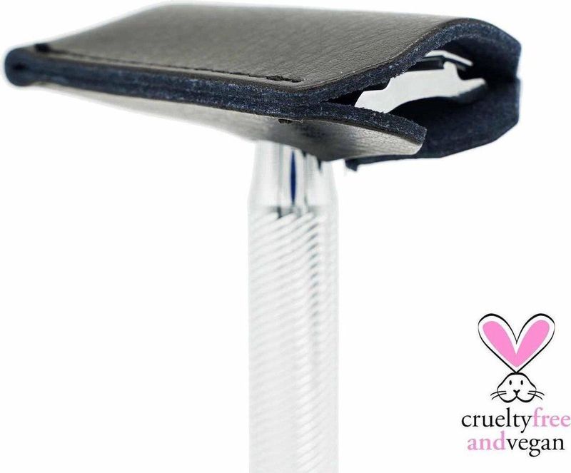 Jumada's - Universeel Reiskapje scheermes - Leder - Voor onder andere Safety Razor - Beschermkapje scheermesjes -