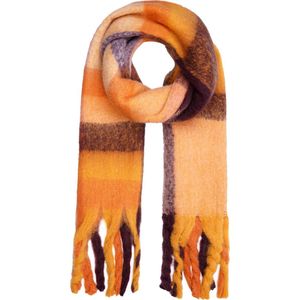 Sjaal Dames/Meisje - Winter - Fringe - Oranje/Paars - warme zachte winter Sjaal - Dames sjaal - 180 cmx 43 cm