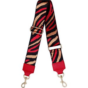 Schoudertas band - Bag strap - Tas hengsel - Zebra | Rood - cadeau
