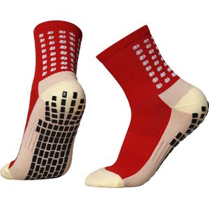 Knaak Gripsokken Rood - Anti-Slip Sportsokken voor Voetbal, Fitness & Hardlopen - Anti-Blaren