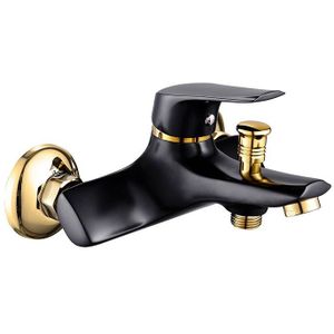Matte Zwarte Douche Kranen Wall Mount Badkamer Douche Kranen Bad Kraan Mengkraan Douche Mengkraan Regelklep