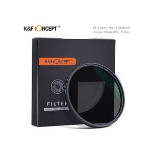 K &amp; F Concept Nano-X Circulaire Polarisator Filter 58Mm 62Mm 67Mm 72Mm 77Mm 18 Laag Gecoat Super Slim Cpl Filter Voor Nikon Canon Sony