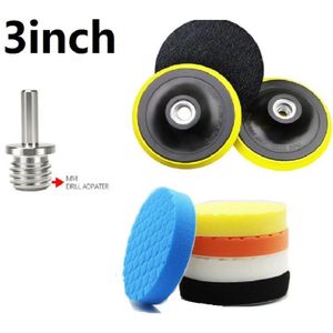 8 Stuks 3/4/5/6/7 Inch Spons Polijsten Pad Met Haak En Ring Boor Adapter Voor auto Polijstmachine