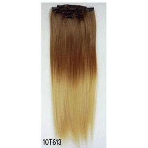 VREUGDE & BEAUTY Synthetische Two Tone Volledige Hoofd Clip In Hair Extensions 24 inch 7 stks/set, 130g, warmte Resce Fibre Voor Lange Rechte Haar