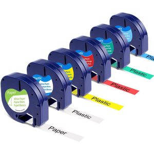 Compatibel Voor Dymo Letratag Label Tape 91200 91201 91202 91203 91204 91205 12267 Lt Mix Kleur 12 Mm * 4 M Voor Dymo Label Printer