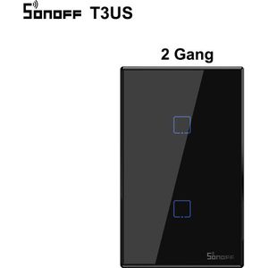 SONOFF T3 Smart Wifi Wandlamp ONS Switch Black 120 Type Met Grens 1/2/3 Gang 433 RF/APP/Touch Control Werkt Met Google Thuis