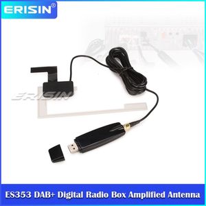 Erisin ES353 Usb Dab + Box Antenne Digitale Radio Versterkte Antenne Voor Android 5.1/6.0/7.1/8.0/9.0/10.0 Stereos Auto Dvd-speler