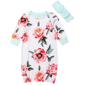 Pasgeboren Baby Jongen Meisje Lange Mouwen Bloemen Baby Nachtkleding Pyjama Set