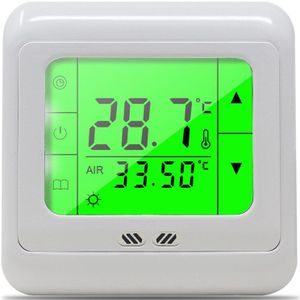 Digitale Touch Screen Verwarming Thermostaat Vloerverwarming Temperatuurregelaar Auto Controller Met Witte Achtergrondverlichting