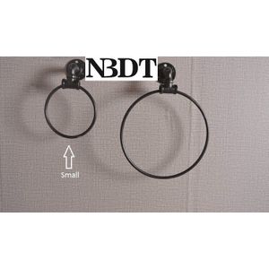 Retro Rustieke Landelijke Vintage Matte Black Wall Mounted Handdoek Sjaal Opknoping Ring Badkamer Hardware