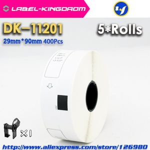 5 Refill Rolls Compatibel DK-11201 Label 29 Mm * 90 Mm Gestanst Compatibel Voor Brother Label Printer Wit Papier DK11201 DK-1201