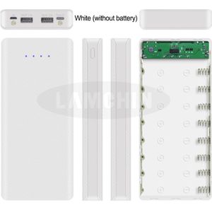 8*18650 Dual Usb Power Bank Batterij Box Shell 5V/2A 10W Snel Opladen Diy Charger case Voor Iphone Samsung Met Pakket